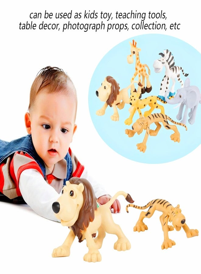 CLAPONE Animals Figure 6 Piece Mini Jungle Toys Set Animal Figurines Mini Animals Safari Animals Figures Zoo Animals Toy Toddler Toys Safari Realistic (Multicolor Random Colours, Animal 6Pc) - Image 5